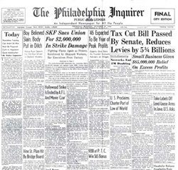This issue of The Philadelphia Inquirer circa 1945 was scanned from microfilm using a Wicks and Wilson 8850 Scanstation.  Photo credit: Old Fulton New York Post Cards